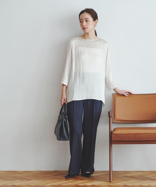 URBAN RESEARCH（アーバンリサーチ）の「ヴィンテージサテンブラウス（シャツ/ブラウス・レディース・オフホワイト/ブラック・FREE）」の9枚目の写真