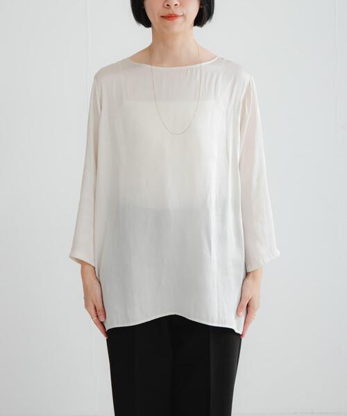 URBAN RESEARCH（アーバンリサーチ）の「ヴィンテージサテンブラウス（シャツ/ブラウス・レディース・オフホワイト/ブラック・FREE）」の10枚目の写真