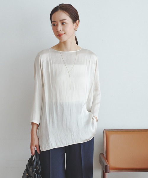 URBAN RESEARCH(アーバンリサーチ)の「ヴィンテージサテンブラウス(シャツ/ブラウス・レディース・オフホワイト/ブラック・FREE)」の10枚目の写真