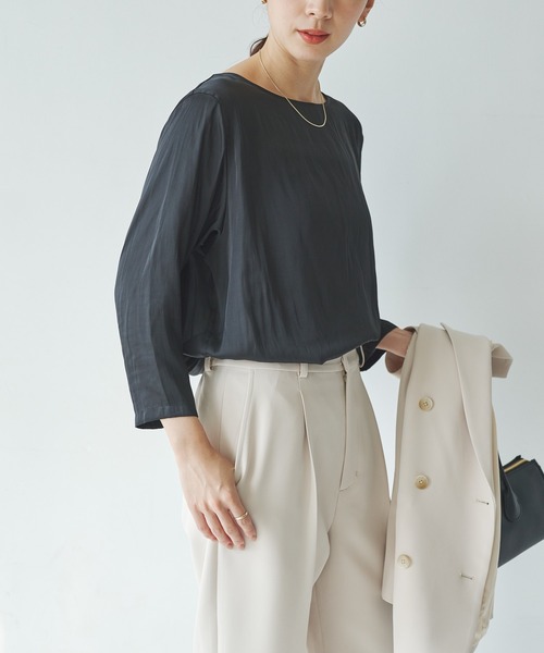 URBAN RESEARCH(アーバンリサーチ)の「ヴィンテージサテンブラウス(シャツ/ブラウス・レディース・オフホワイト/ブラック・FREE)」の16枚目の写真