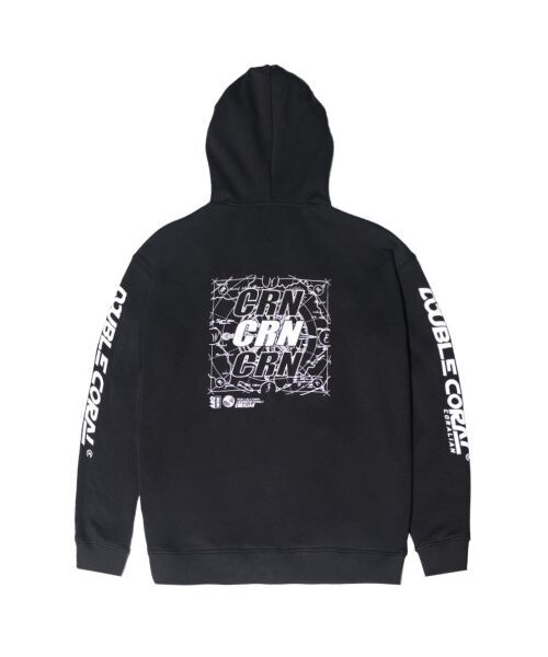 CORALIAN（コラリアン）の「ダブルロゴプルオーバー裏起毛フードパーカー黒（パーカー・メンズ・その他・3XL/XS/S/M/L/XL/2XL）」の6枚目の写真