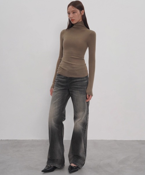 EIGHTHMONTH（エイスマンス）の「ワイドウォッシュデニムEM25a155【EIGHTHMONTH】（デニムパンツ・レディース・スミクロ・L/M/S）」の9枚目の写真