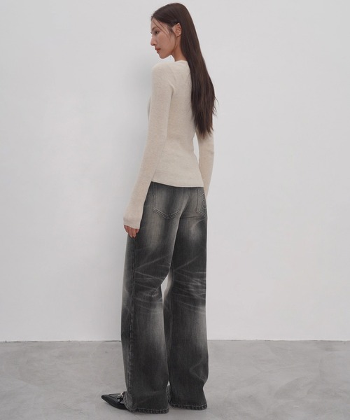 EIGHTHMONTH（エイスマンス）の「ワイドウォッシュデニムEM25a155【EIGHTHMONTH】（デニムパンツ・レディース・スミクロ・L/M/S）」の15枚目の写真