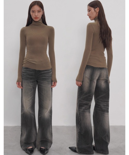 EIGHTHMONTH（エイスマンス）の「ワイドウォッシュデニムEM25a155【EIGHTHMONTH】（デニムパンツ・レディース・スミクロ・L/M/S）」の16枚目の写真