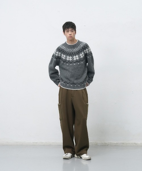 GENERAL IDEA(ジェネラルアイデア)の「【GENERAL IDEA】ウールノルディック柄ニットプルオーバー / UNISEX WOOL SNOW NORDIC PULLOVER(ニット/セーター・レディース・ネイビー/モカ/チャコール/グリーン・XL/M/L)」の14枚目の写真