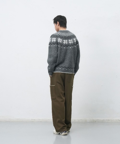 GENERAL IDEA(ジェネラルアイデア)の「【GENERAL IDEA】ウールノルディック柄ニットプルオーバー / UNISEX WOOL SNOW NORDIC PULLOVER(ニット/セーター・レディース・ネイビー/モカ/チャコール/グリーン・XL/M/L)」の16枚目の写真