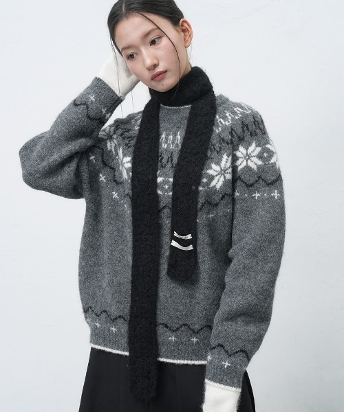 GENERAL IDEA(ジェネラルアイデア)の「【GENERAL IDEA】ウールノルディック柄ニットプルオーバー / UNISEX WOOL SNOW NORDIC PULLOVER(ニット/セーター・レディース・ネイビー/モカ/チャコール/グリーン・XL/M/L)」の6枚目の写真