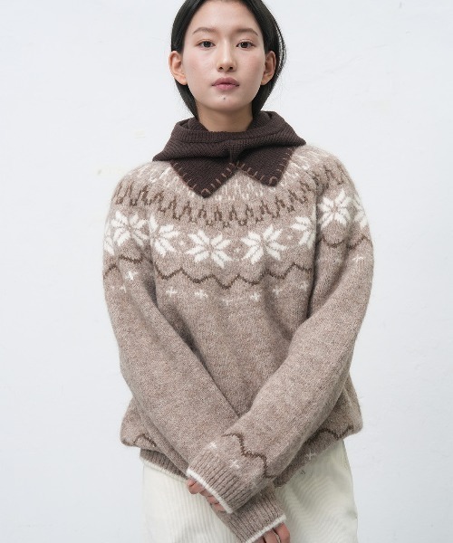 GENERAL IDEA(ジェネラルアイデア)の「【GENERAL IDEA】ウールノルディック柄ニットプルオーバー / UNISEX WOOL SNOW NORDIC PULLOVER(ニット/セーター・レディース・ネイビー/モカ/チャコール/グリーン・XL/M/L)」の21枚目の写真