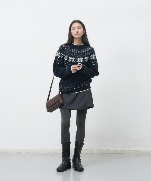 GENERAL IDEA】ウールノルディック柄ニットプルオーバー / UNISEX WOOL