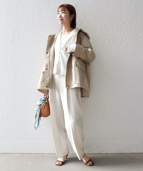 SHIPS any:〈手洗い可能〉シャンブレー テントライン フード コート