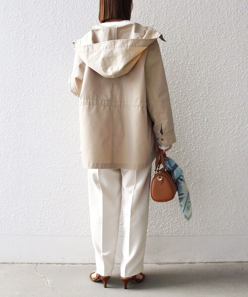 セール】SHIPS any:〈手洗い可能〉シャンブレー テントライン フード