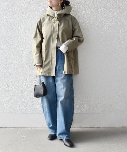 SHIPS any:〈手洗い可能〉シャンブレー テントライン フード コート