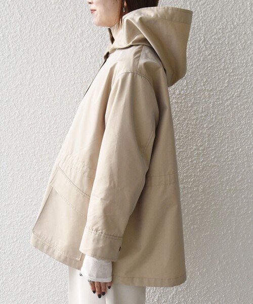 SHIPS any:〈手洗い可能〉シャンブレー テントライン フード コート