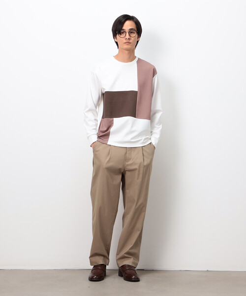 COMME CA ISM(コムサイズム)の「ストレッチポンチ×ワッフル ブロッキング 長袖Tシャツ(Tシャツ/カットソー・メンズ・ブラック/ホワイト/ライトグレー・MEDIUM/LARGE)」の4枚目の写真