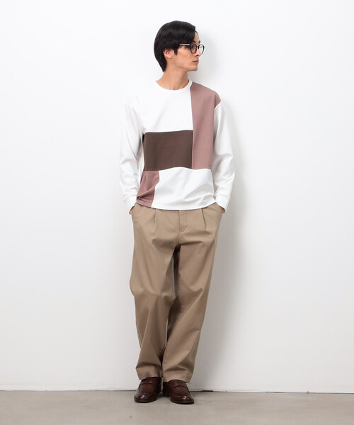 COMME CA ISM(コムサイズム)の「ストレッチポンチ×ワッフル ブロッキング 長袖Tシャツ(Tシャツ/カットソー・メンズ・ブラック/ホワイト/ライトグレー・MEDIUM/LARGE)」の5枚目の写真