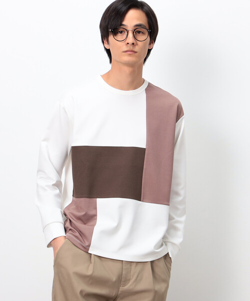COMME CA ISM(コムサイズム)の「ストレッチポンチ×ワッフル ブロッキング 長袖Tシャツ(Tシャツ/カットソー・メンズ・ブラック/ホワイト/ライトグレー・MEDIUM/LARGE)」の8枚目の写真