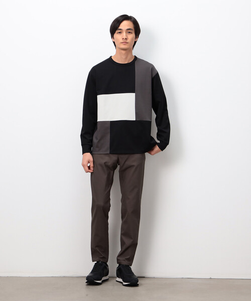 COMME CA ISM(コムサイズム)の「ストレッチポンチ×ワッフル ブロッキング 長袖Tシャツ(Tシャツ/カットソー・メンズ・ブラック/ホワイト/ライトグレー・MEDIUM/LARGE)」の12枚目の写真