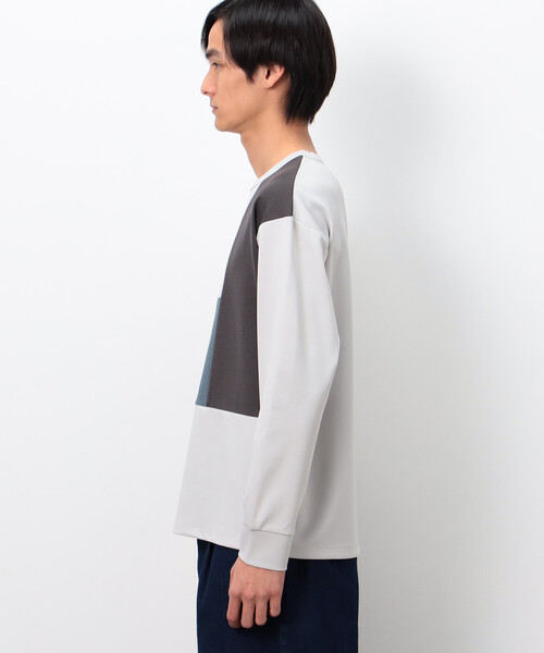 COMME CA ISM(コムサイズム)の「ストレッチポンチ×ワッフル ブロッキング 長袖Tシャツ(Tシャツ/カットソー・メンズ・ブラック/ホワイト/ライトグレー・MEDIUM/LARGE)」の16枚目の写真