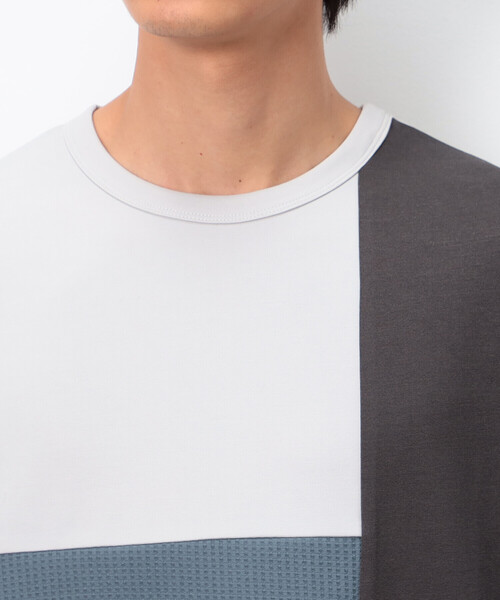 COMME CA ISM(コムサイズム)の「ストレッチポンチ×ワッフル ブロッキング 長袖Tシャツ(Tシャツ/カットソー・メンズ・ブラック/ホワイト/ライトグレー・MEDIUM/LARGE)」の18枚目の写真