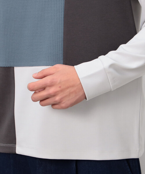 COMME CA ISM(コムサイズム)の「ストレッチポンチ×ワッフル ブロッキング 長袖Tシャツ(Tシャツ/カットソー・メンズ・ブラック/ホワイト/ライトグレー・MEDIUM/LARGE)」の19枚目の写真