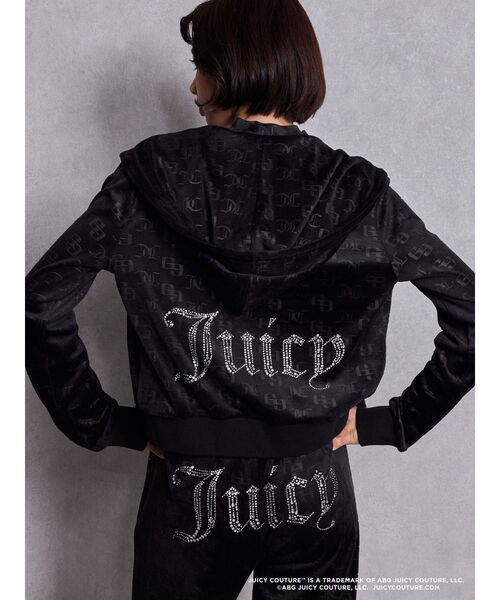 JUICY COUTURE（ジューシークチュール）の「GYDA×Juicy Couture GG JC Emboss Big Bling Velour Hoodie（パーカー・レディース・ピンク/ブラック/ミント・FREE）」の6枚目の写真