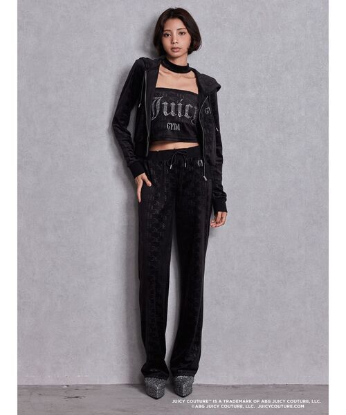 JUICY COUTURE（ジューシークチュール）の「GYDA×Juicy Couture GG JC Emboss Big Bling Velour Hoodie（パーカー・レディース・ピンク/ブラック/ミント・FREE）」の7枚目の写真