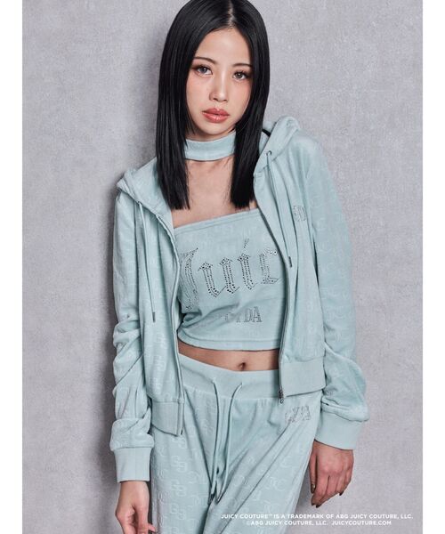 JUICY COUTURE（ジューシークチュール）の「GYDA×Juicy Couture GG JC Emboss Big Bling Velour Hoodie（パーカー・レディース・ピンク/ブラック/ミント・FREE）」の11枚目の写真