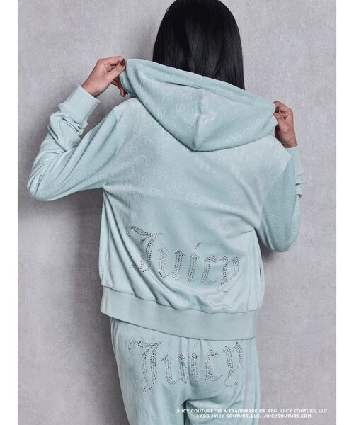 JUICY COUTURE（ジューシークチュール）の「GYDA×Juicy Couture GG JC Emboss Big Bling Velour Hoodie（パーカー・レディース・ピンク/ブラック/ミント・FREE）」の12枚目の写真
