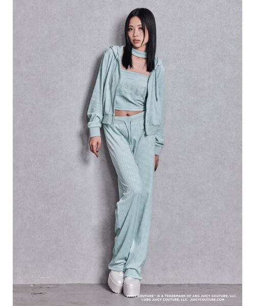 JUICY COUTURE（ジューシークチュール）の「GYDA×Juicy Couture GG JC Emboss Big Bling Velour Hoodie（パーカー・レディース・ピンク/ブラック/ミント・FREE）」の13枚目の写真