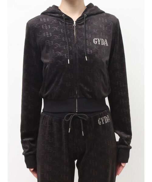 JUICY COUTURE（ジューシークチュール）の「GYDA×Juicy Couture GG JC Emboss Big Bling Velour Hoodie（パーカー・レディース・ピンク/ブラック/ミント・FREE）」の19枚目の写真