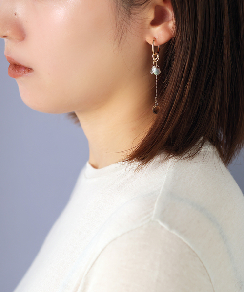 ツイストカットスモーキークォーツチェーンチャーム K10（チャーム