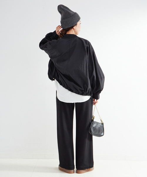 B.C STOCK（ベーセーストック）の「手洗い可 / ウォームストレートパンツ（その他パンツ・レディース・アイボリー/ブラック・FREE）」の5枚目の写真