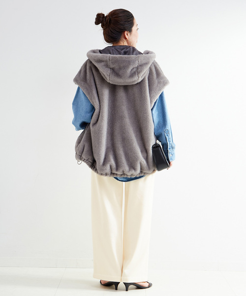 B.C STOCK（ベーセーストック）の「手洗い可 / ウォームストレートパンツ（その他パンツ・レディース・アイボリー/ブラック・FREE）」の12枚目の写真