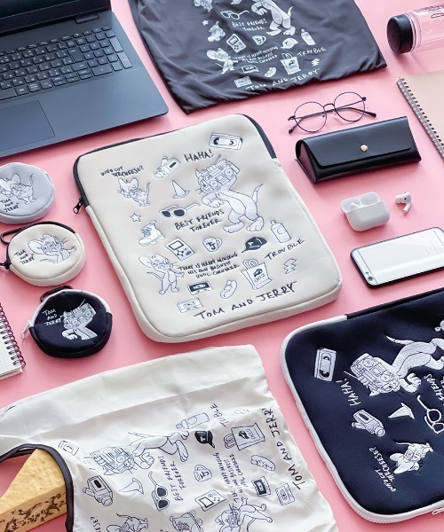 セール】TOM and JERRY×FlapperモノクロPCケース（PCグッズ