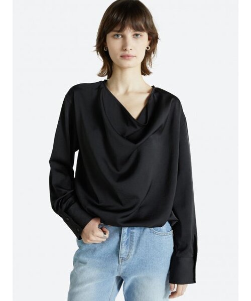 HAVELESS(ハブレス)の「DRAPED OPEN BACK BLOUSE BLACK(シャツ/ブラウス・レディース・その他・FREE)」の2枚目の写真