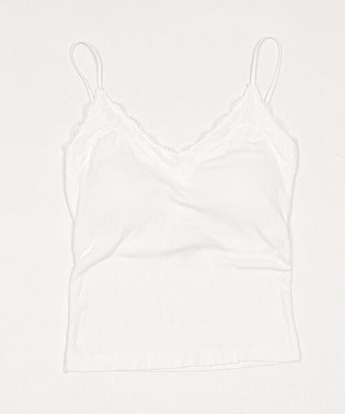 dispark（ディスパーク）の「DISPARK/【26年春夏新作】カップ付き Vネックレースキャミソール（キャミソール・レディース・ホワイト/ブラック・FREE）」の12枚目の写真