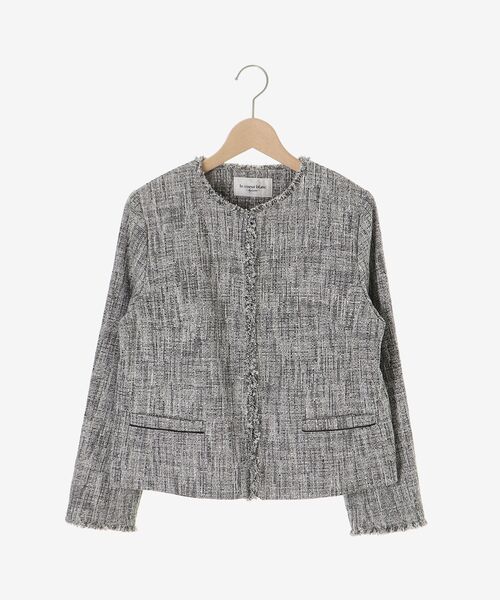 le.coeur blanc（ルクールブラン）の「ツイードフリンジノーカラージャケット（ノーカラージャケット・レディース・ブラック系その他・38）」の3枚目の写真