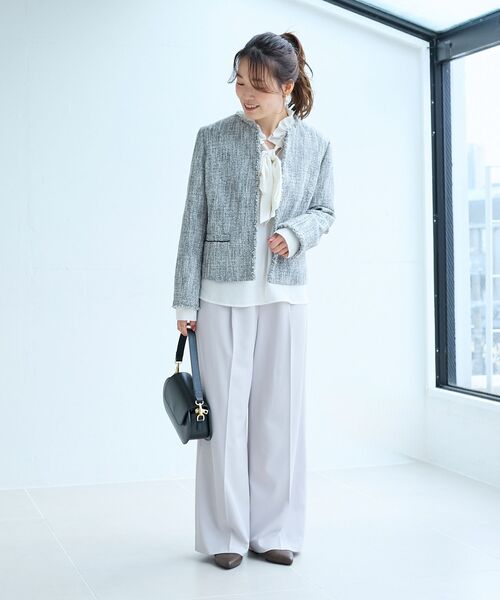 le.coeur blanc（ルクールブラン）の「ツイードフリンジノーカラージャケット（ノーカラージャケット・レディース・ブラック系その他・38）」の16枚目の写真