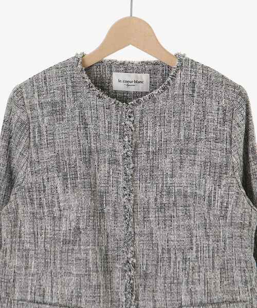 le.coeur blanc（ルクールブラン）の「ツイードフリンジノーカラージャケット（ノーカラージャケット・レディース・ブラック系その他・38）」の18枚目の写真