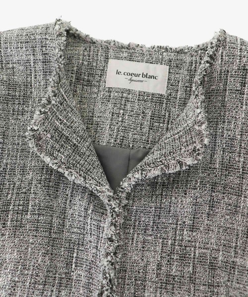le.coeur blanc（ルクールブラン）の「ツイードフリンジノーカラージャケット（ノーカラージャケット・レディース・ブラック系その他・38）」の22枚目の写真