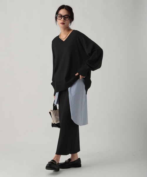 Elura(エルーラ)の「サラサラタッチVネックプルオーバー/643251(Tシャツ/カットソー・レディース・ブラウン/ライトグリーン/レッド/ホワイト×ブラック/ブラック・MEDIUM/LARGE)」の12枚目の写真