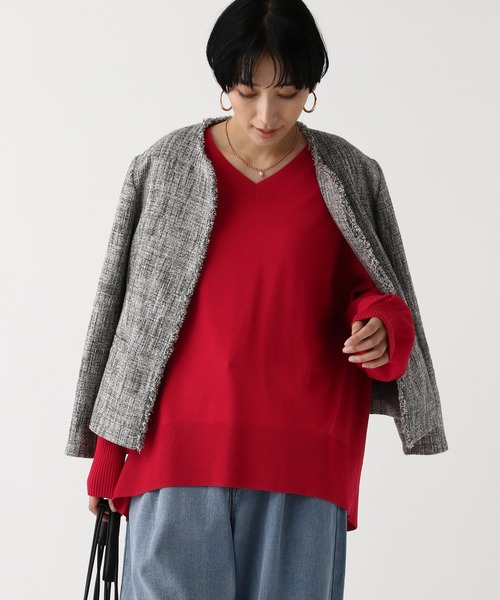 Elura(エルーラ)の「サラサラタッチVネックプルオーバー/643251(Tシャツ/カットソー・レディース・ブラウン/ライトグリーン/レッド/ホワイト×ブラック/ブラック・MEDIUM/LARGE)」の22枚目の写真