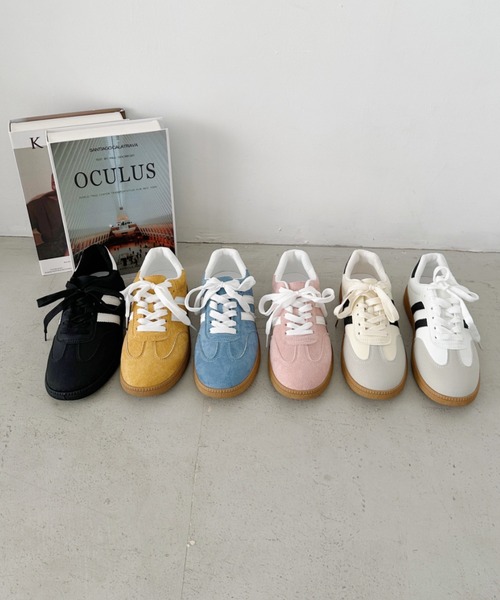 CLEA(クレア)の「【6色展開】ダブルラインスニーカー(スニーカー・レディース・アイボリー/ブラック/ブルー/ホワイト/ピンク/イエロー・23.5cm/24.5cm)」の7枚目の写真