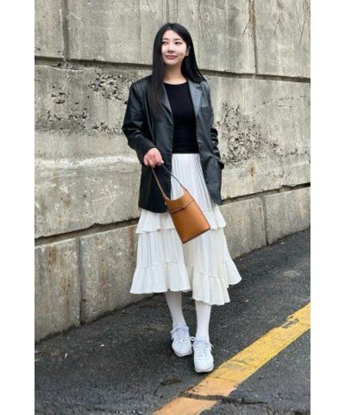 TILL I DIE（ティルアイダイ）の「Faux leather classic three button single jacket_Black（ライダースジャケット・レディース・ブラック・FREE）」の2枚目の写真