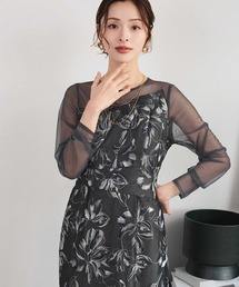 プリーツフロントフラワードレス 結婚式 ワンピース パーティードレス オケージョンドレス お呼ばれ 二次会 成人式 同窓会 謝恩会《着用動画あり》