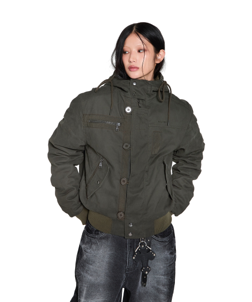 AAKAM(アーカム)の「Button Placket Cotton Ma-1 Jacket (Khaki)(ブルゾン・レディース・その他・2/1)」の11枚目の写真