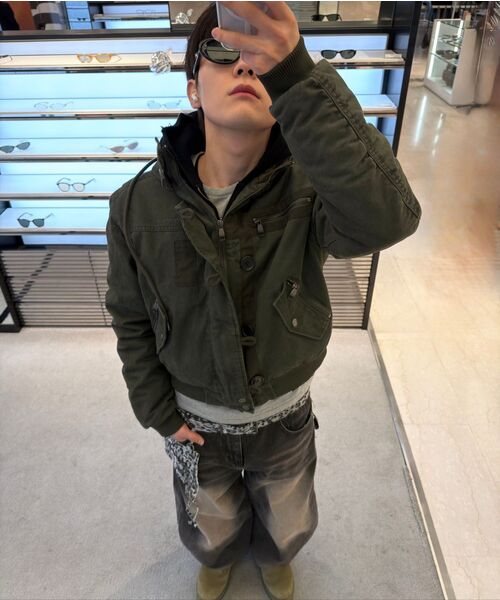 AAKAM(アーカム)の「Button Placket Cotton Ma-1 Jacket (Khaki)(ブルゾン・レディース・その他・2/1)」の7枚目の写真