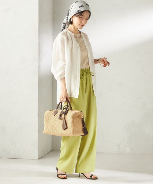 destin（デスティン）の「【一部SHIPS別注】destin: バンダナ カレ 90×90（ストール/ショール・レディース・ベージュ/ライトグレー/ライトブルー/ネイビー・ONE SIZE）」の21枚目の写真