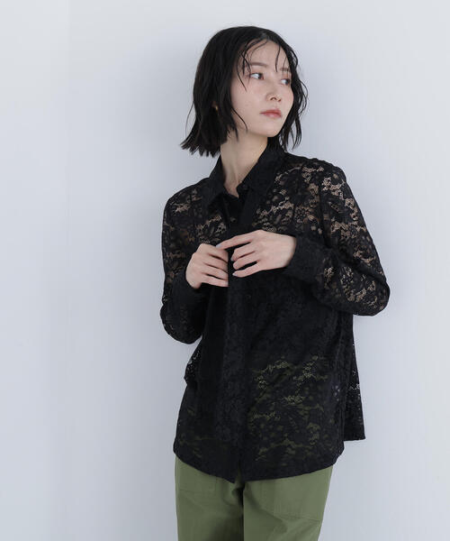 N.(N. Natural Beauty Basic)(エヌエヌナチュラルビューティーベーシック)の「レースボウタイブラウス(シャツ/ブラウス・レディース・オフホワイト/ブラック・フリ-)」の7枚目の写真
