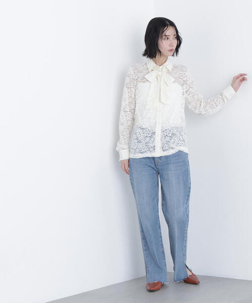 N.(N. Natural Beauty Basic)(エヌエヌナチュラルビューティーベーシック)の「レースボウタイブラウス(シャツ/ブラウス・レディース・オフホワイト/ブラック・フリ-)」の16枚目の写真